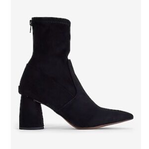 Express Black Ankle Booties with Geometric Heel